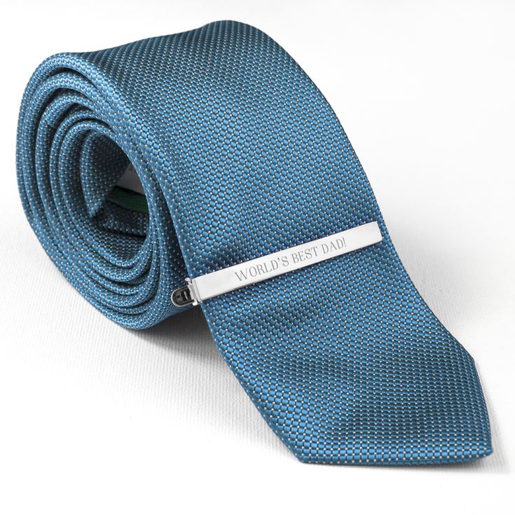 Personalised Rhodium Plated Tie Clip product image