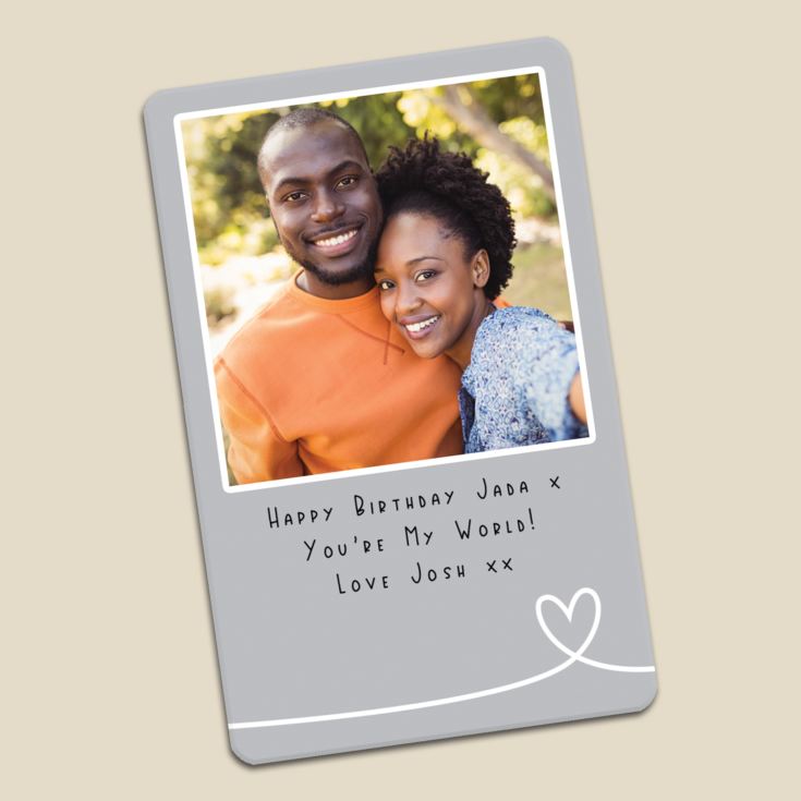 Personalised Romantic Metal Wallet Photo Card product image