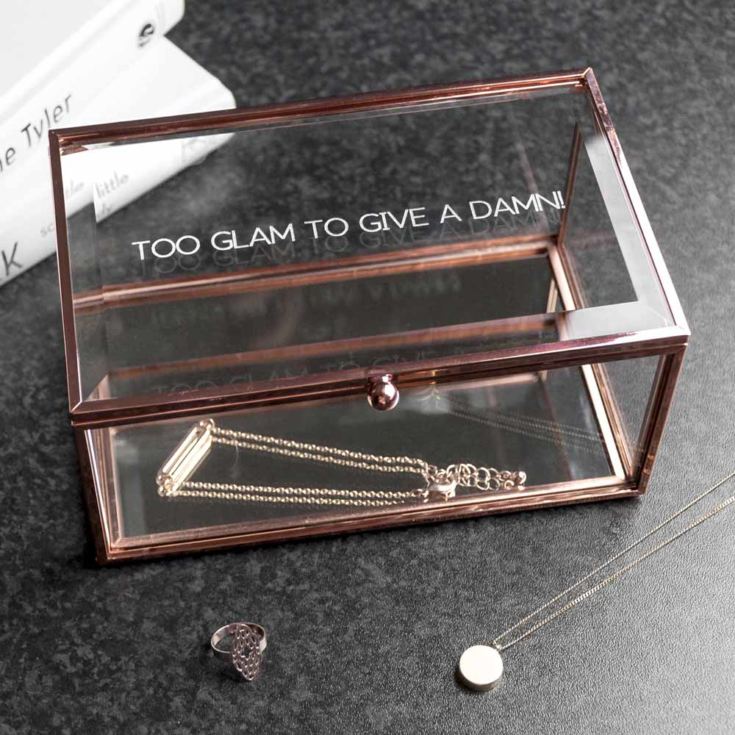 Personalised Rose Gold Glass Jewellery Box The Gift Experience
