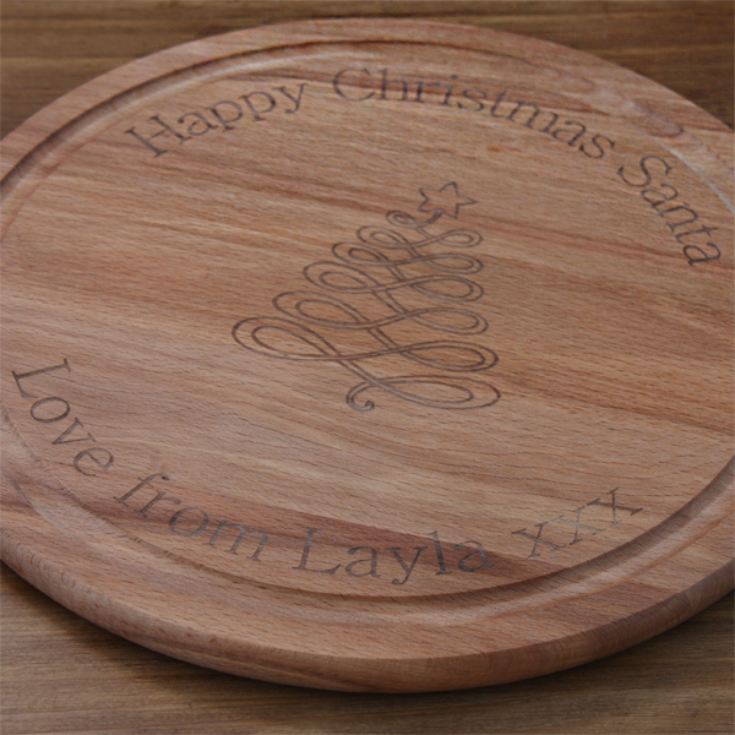 Personalised Round Christmas Cheese Board product image