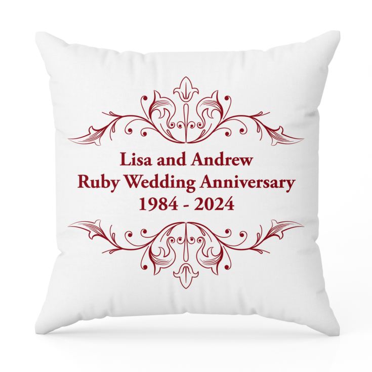 Personalised Ruby Anniversary Cushion product image