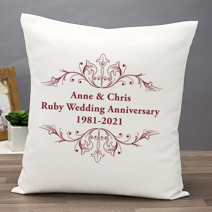 Pair of Ruby Wedding Anniversary pillowcases fully personalised 