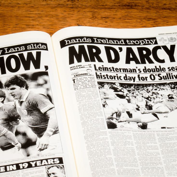 Personalised Rugby Six Nations Newspaper Book product image