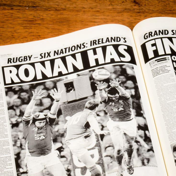 Personalised Rugby Six Nations Newspaper Book product image