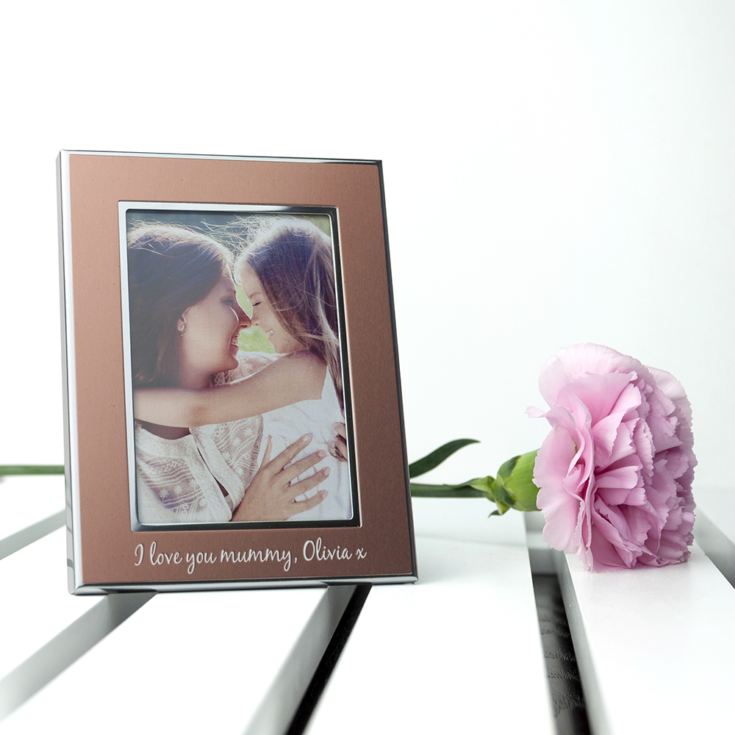 Personalised Small Rose Gold Metal Photo Frame product image