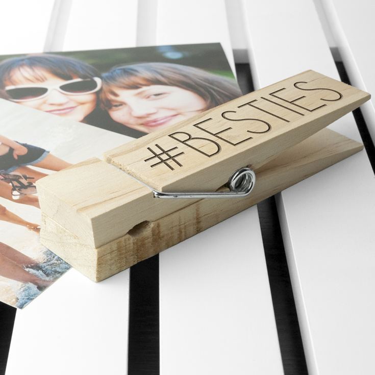 Personalised Wooden Peg Photo Holder product image