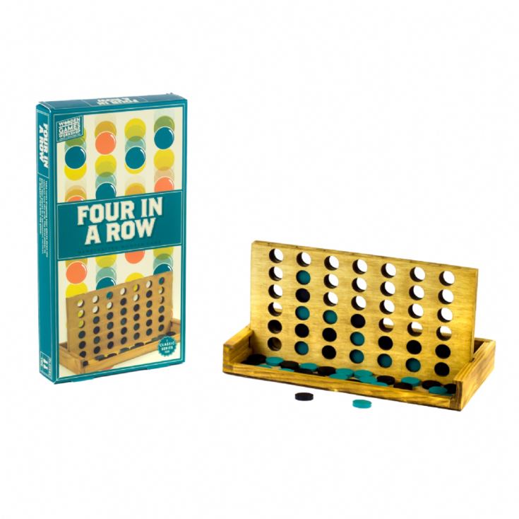 Four in a Row Wooden Game