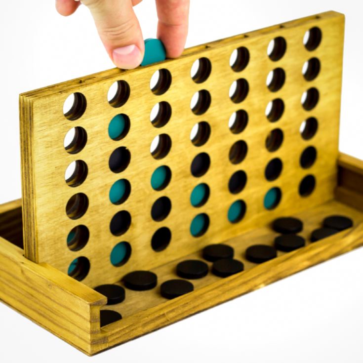 Four in a Row Wooden Game