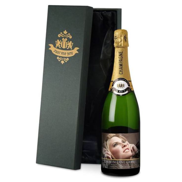 Champagne with Personalised Photo Label product image