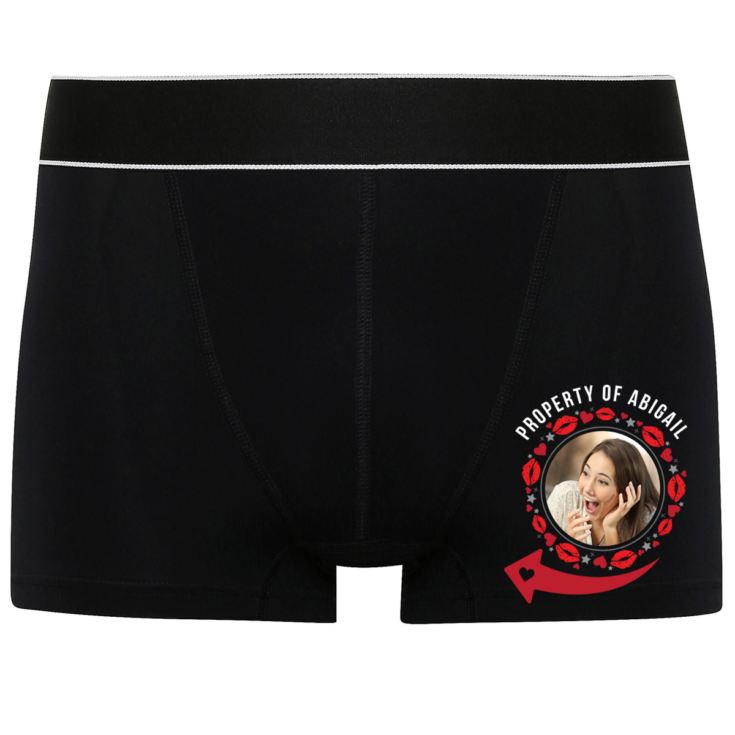 Personalised Photo Upload Black Boxers Shorts product image