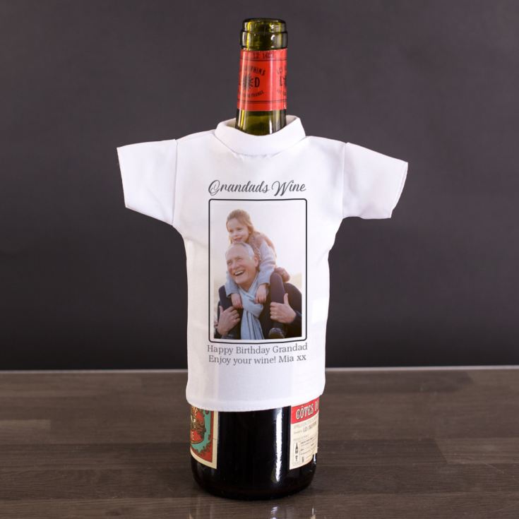 Personalised Photo Upload Wine Bottle T-shirt product image