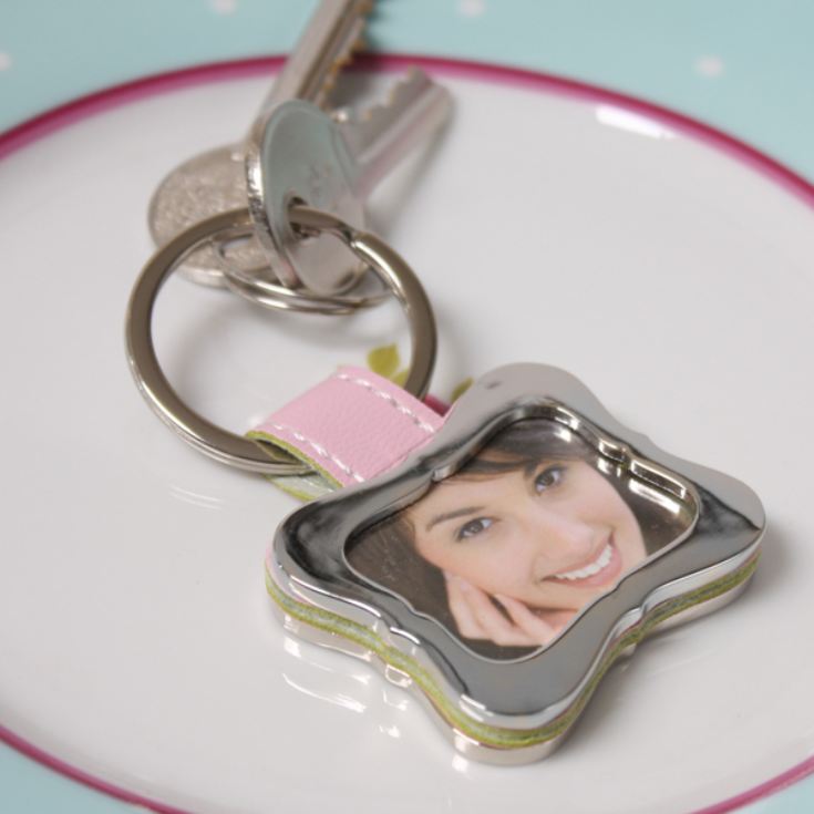 Personalised Pink Curved Picture Keyring product image