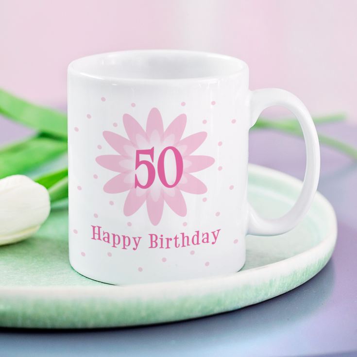 Pink Flower Birthday Mug product image