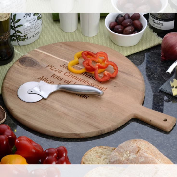 Personalised Pizza Board With Cutter The Gift Experience
