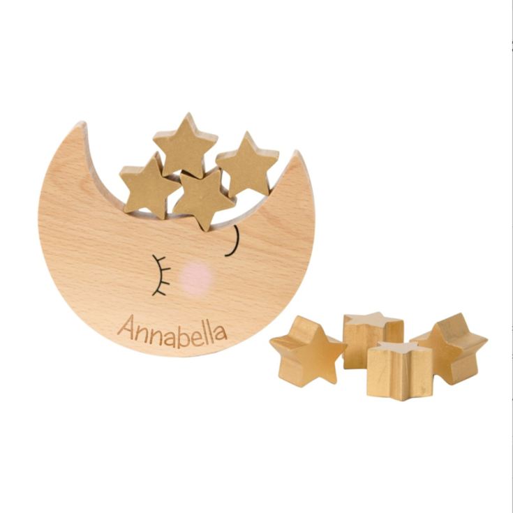 Personalised Sweet Dreams Moon And Stars Wooden Balancing Game product image