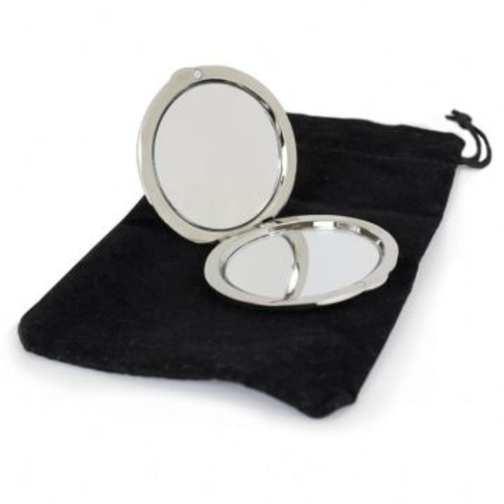 Silver Plated Personalised Compact Mirror product image