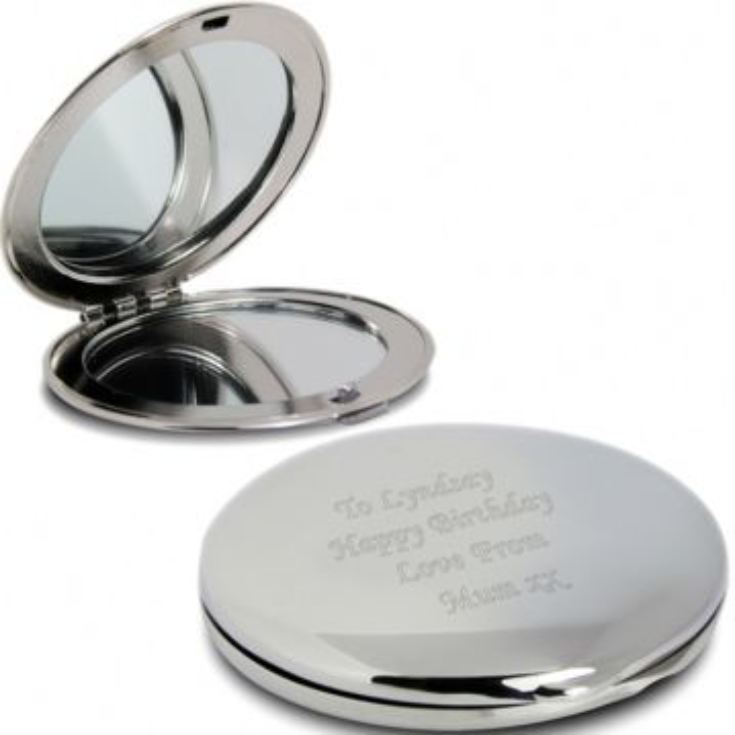 Silver Plated Personalised Compact Mirror product image