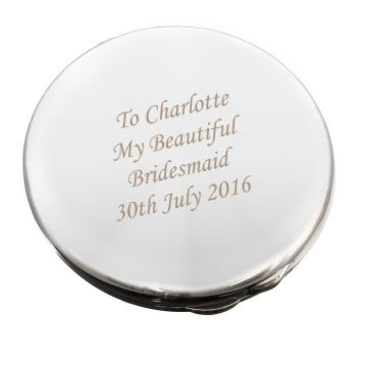 Silver Plated Personalised Compact Mirror product image