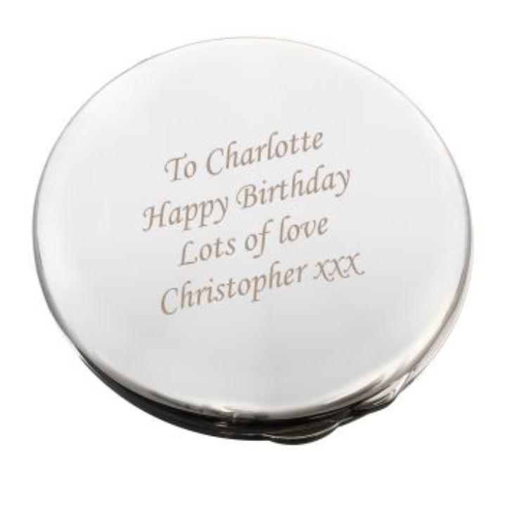 Silver Plated Personalised Compact Mirror product image