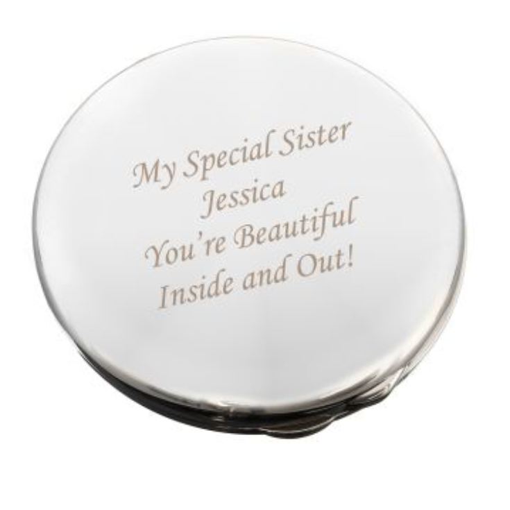 Silver Plated Personalised Compact Mirror product image