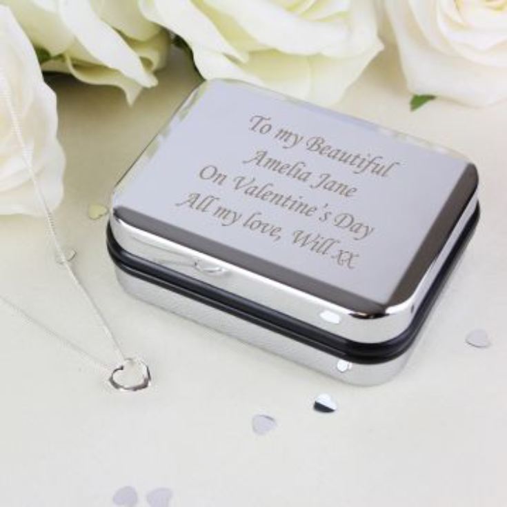 Personalised Box and Silver Heart Necklace product image