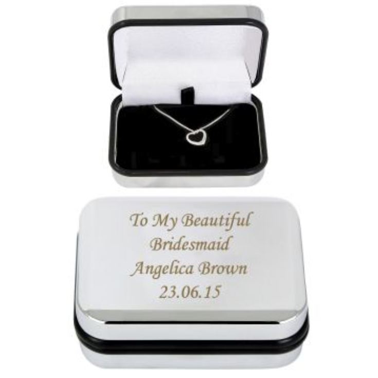 Personalised Box and Silver Heart Necklace product image