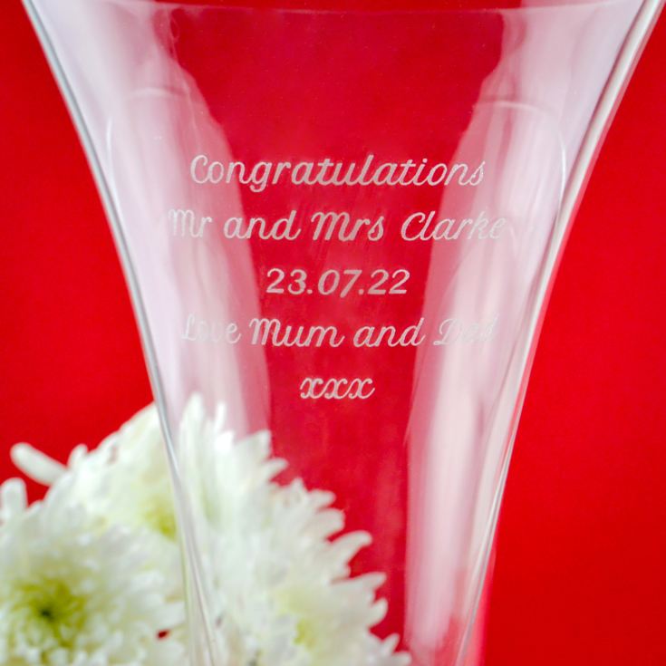 Personalised Diamante Vase With Etched Heart Design product image