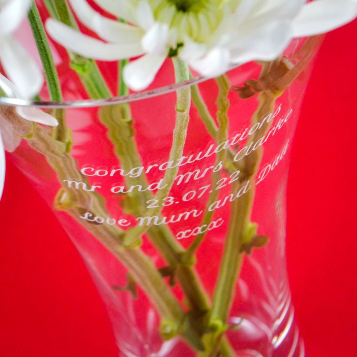 Personalised Diamante Vase With Etched Heart Design product image