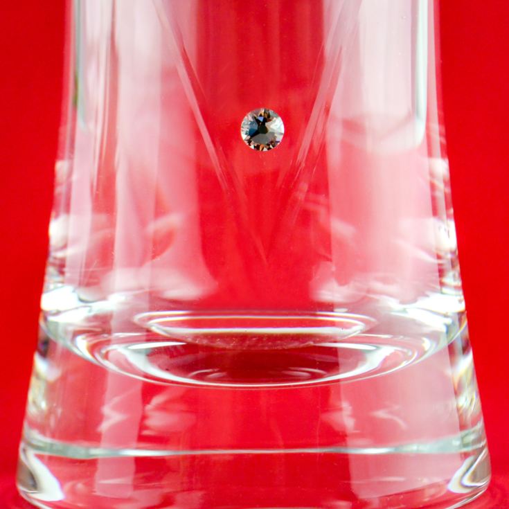 Personalised Diamante Vase With Etched Heart Design product image
