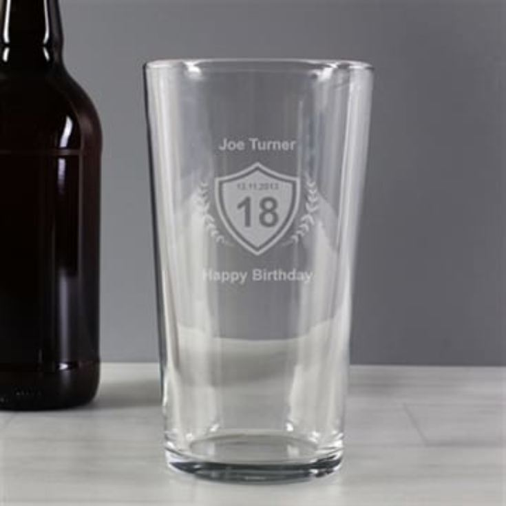 Personalised Age Crest Pint Glass product image