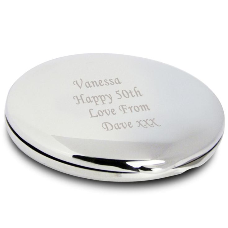 Personalised Circle Compact Mirror product image