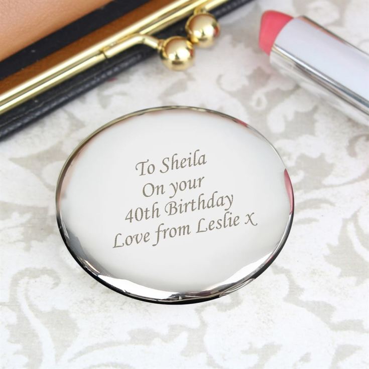 Personalised Circle Compact Mirror product image