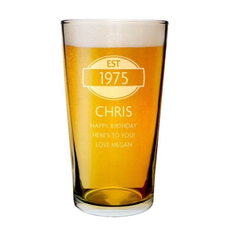 Established Year Personalised Pint Glass product image