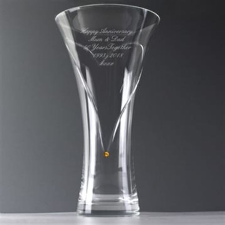 Personalised Golden Anniversary Vase with Heart Design product image