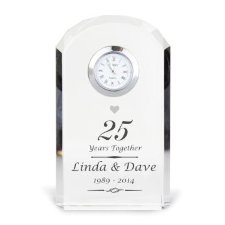 Personalised Silver Wedding Anniversary Clock product image