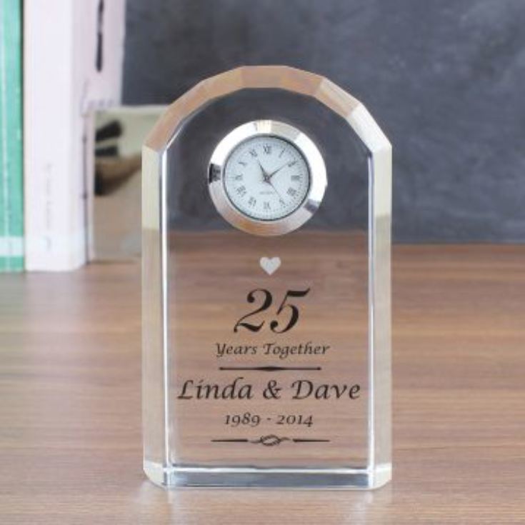 Personalised Silver Wedding Anniversary Clock product image