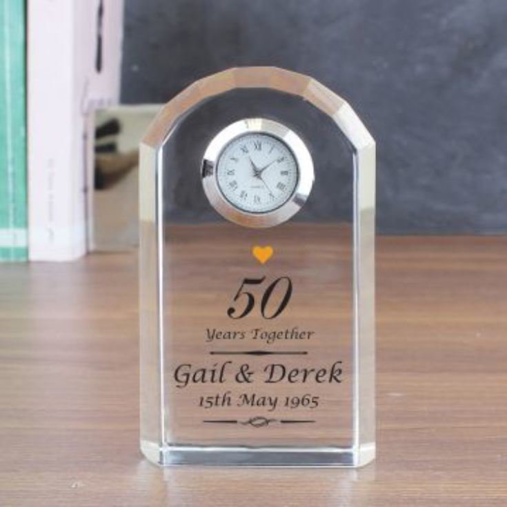 Personalised Golden Anniversary Clock product image