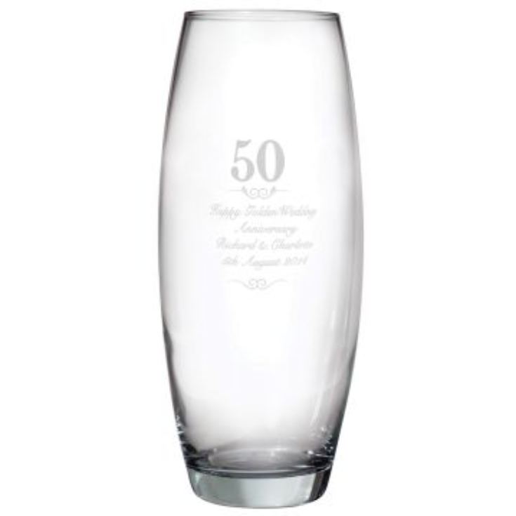 Personalised Golden Wedding Anniversary Vase product image