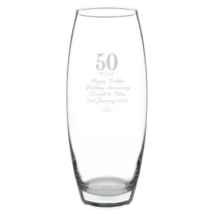 Personalised Golden Wedding Anniversary Vase product image