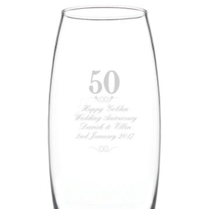 Personalised Golden Wedding Anniversary Vase product image