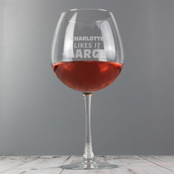 Personalised Likes It Large Bottle Of Wine Glass product image