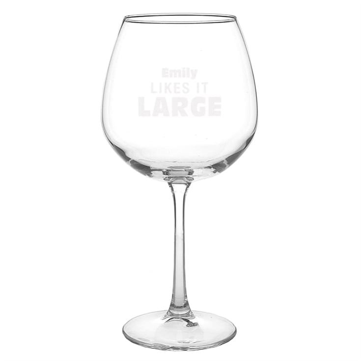 Personalised Likes It Large Bottle Of Wine Glass product image