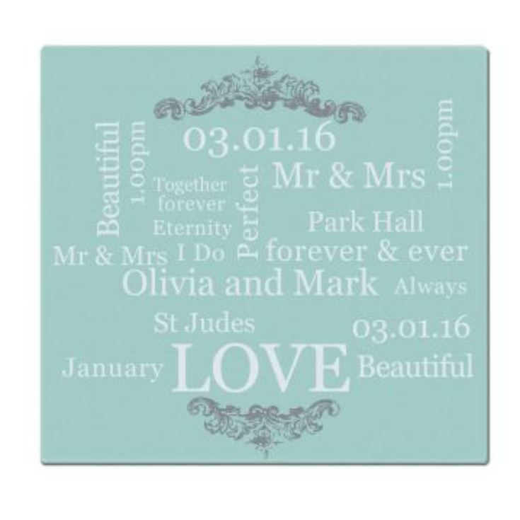 Wedding Day Personalised Glass Chopping Board product image