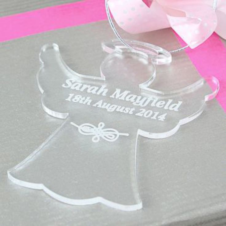 Personalised Acrylic Angel Christmas Decoration product image
