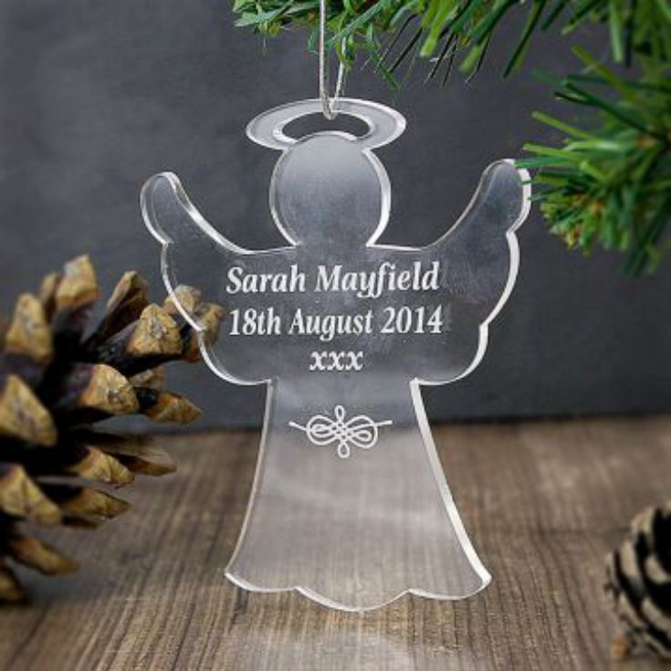 Personalised Acrylic Angel Christmas Decoration product image