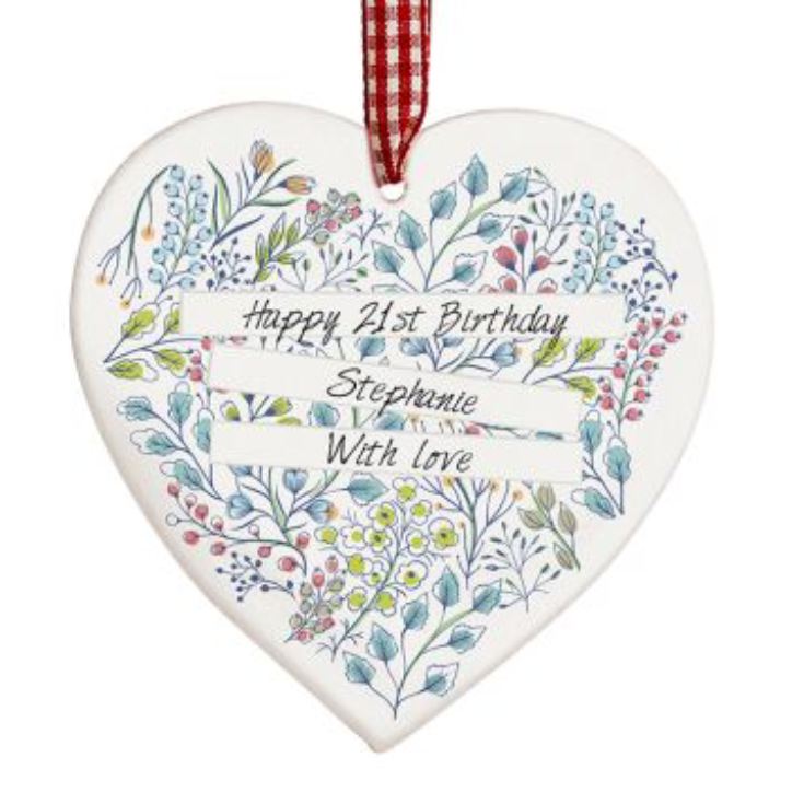 Personalised Botanical Wooden Heart product image