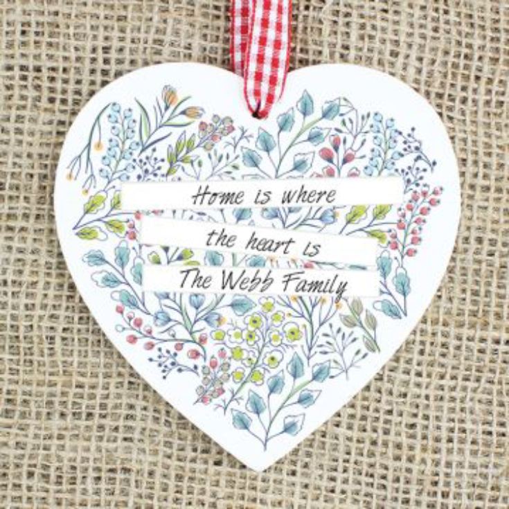 Personalised Botanical Wooden Heart product image