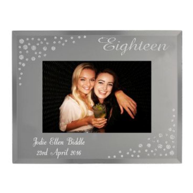 Personalised 18th Birthday Diamante Glass Photo Frame product image