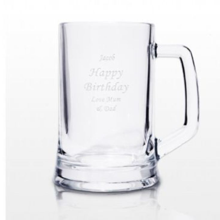 Personalised Engraved Glass Tankard product image