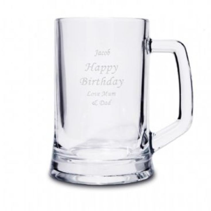 Personalised Engraved Glass Tankard product image